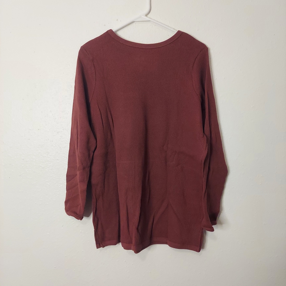 Woman Within Rust Ribbed Top - Picture 4 of 5